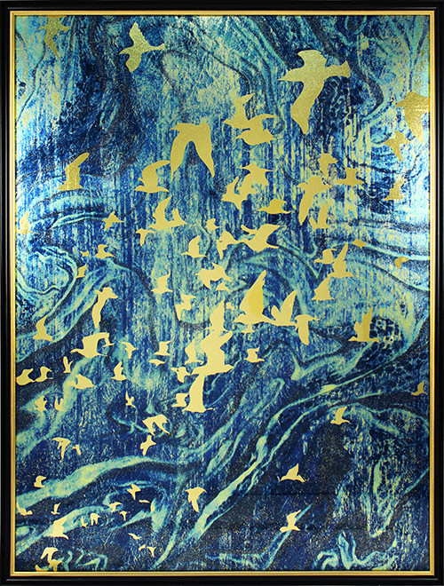 Flying Birds Return Together Homewards